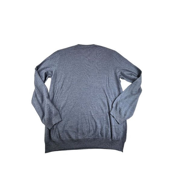 Joseph Abboud Sweater Extra Fine Merino Wool V-Neck 2XLT Blue Long Sleeve - Picture 2 of 7